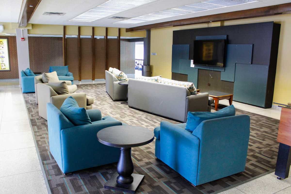 Photo of lounge in a Purdue residence hall