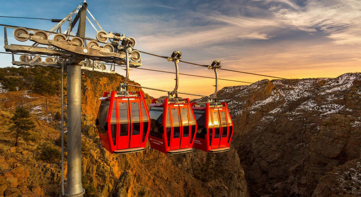 Photo of a tram in the mountains of Colorado.