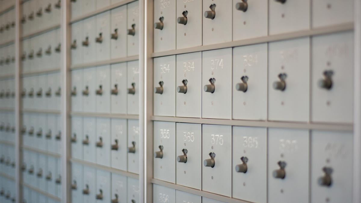 Photo of residence hall mail boxes