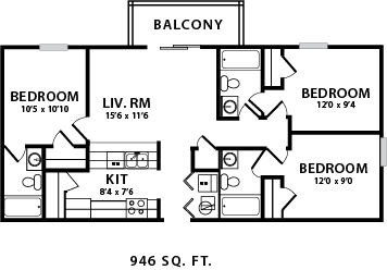 125 Waldron Street 3 Bedroom Floor Plan Illustration
