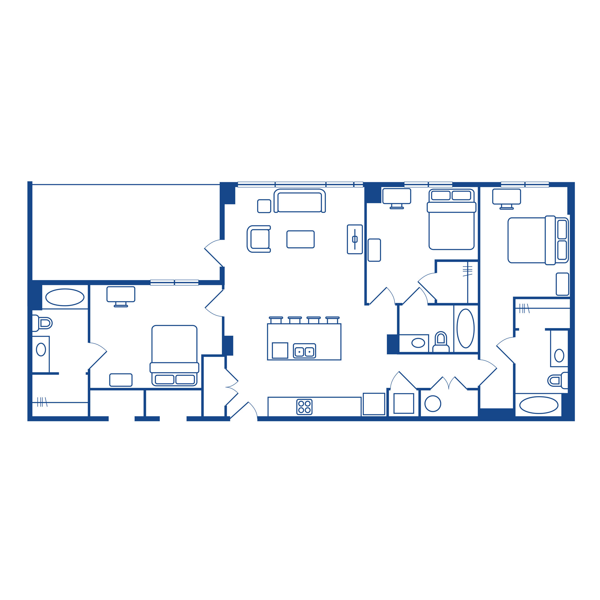 3 bedroom / 3 bath penthouse floor plan