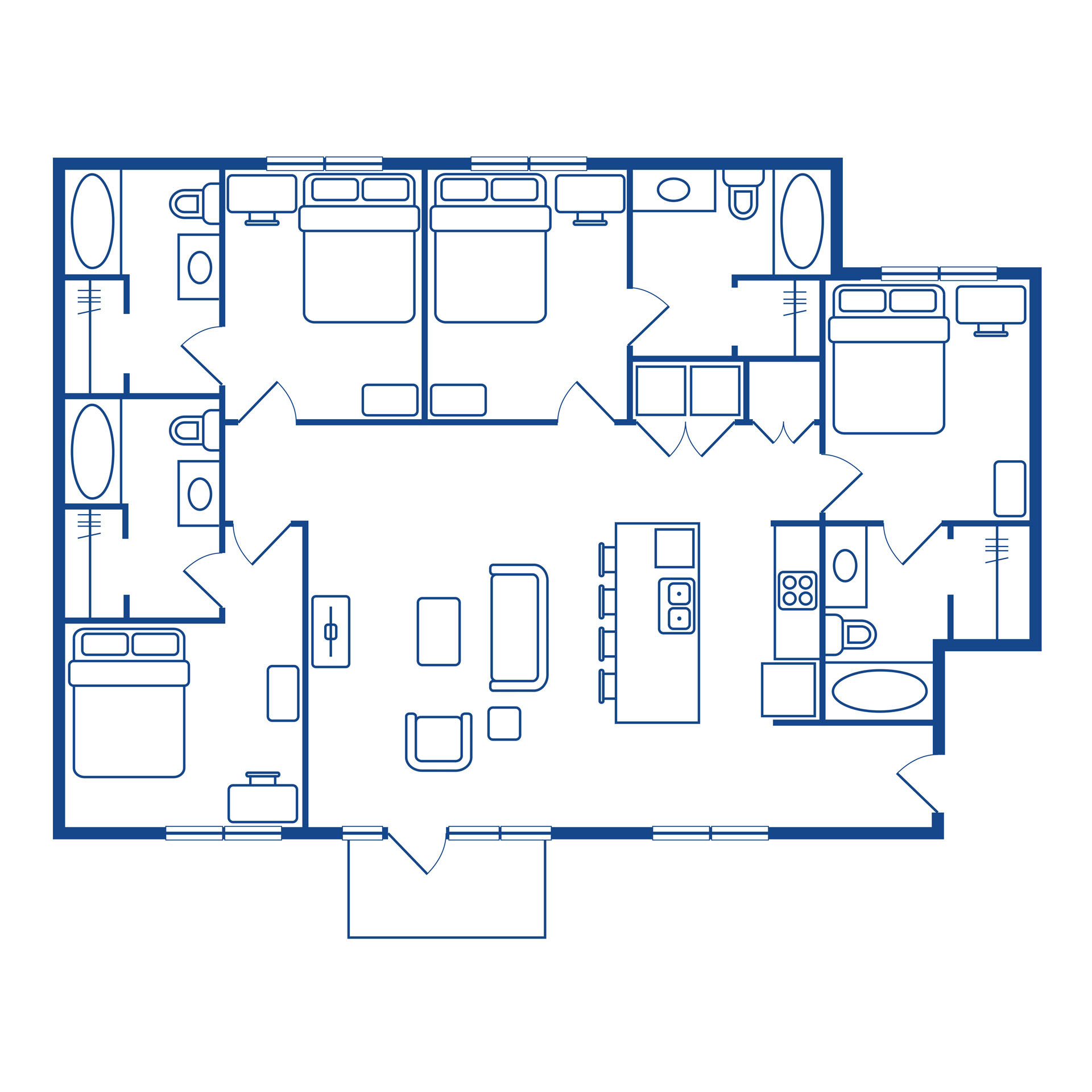 4 bedroom / 4 bath tower floor plan - Option 2