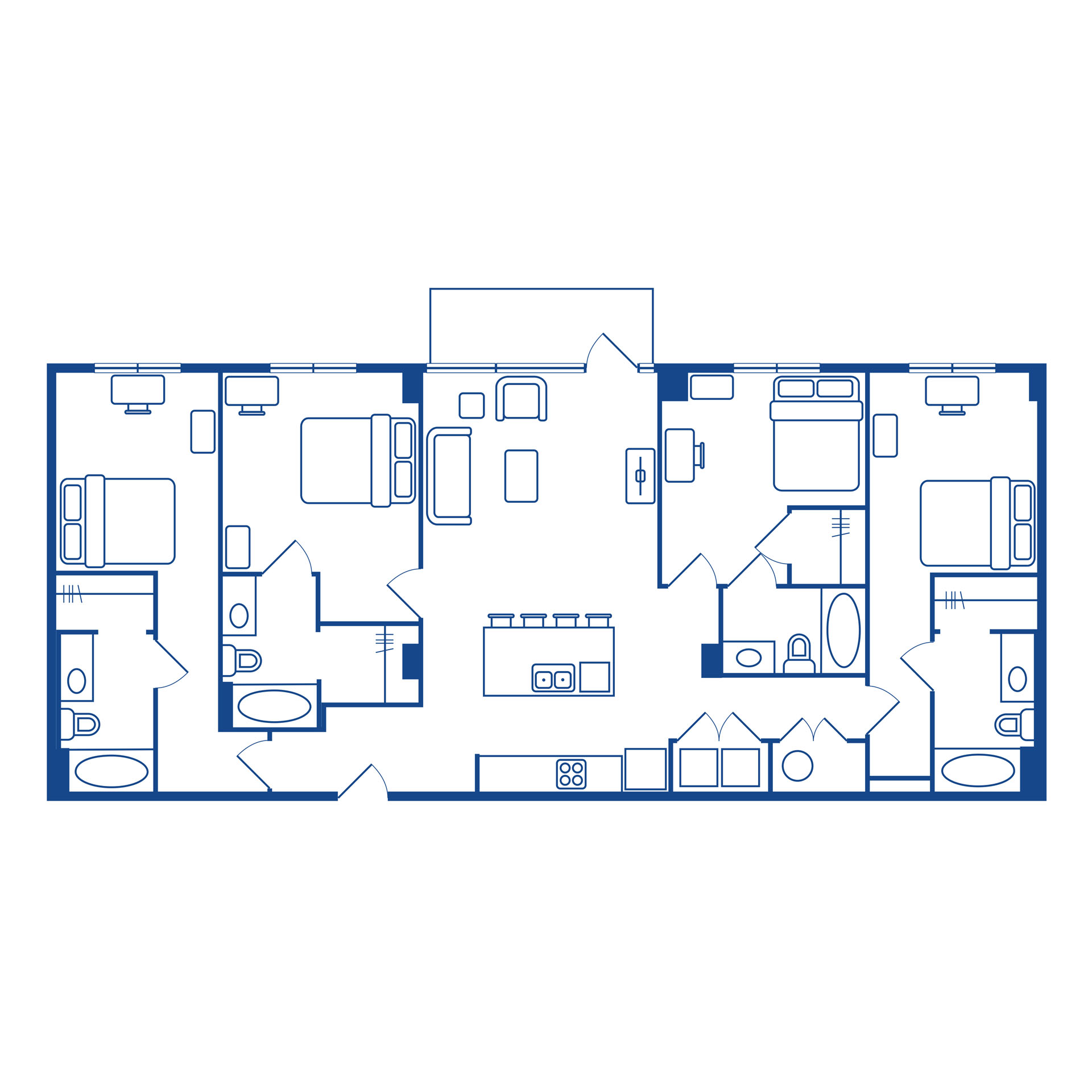 4 bedroom / 4 bath balcony tower floor plan 