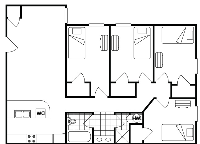 Waldron Square 4 Bedroom Floor Plan Layout Illustration 1