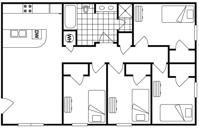 Waldron Square 4 Bedroom Floor Plan Layout Illustration 3