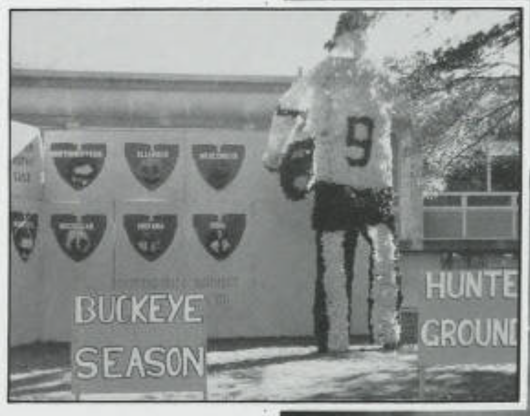 A Homecoming display featuring a sign that reads "Buckeye Season"