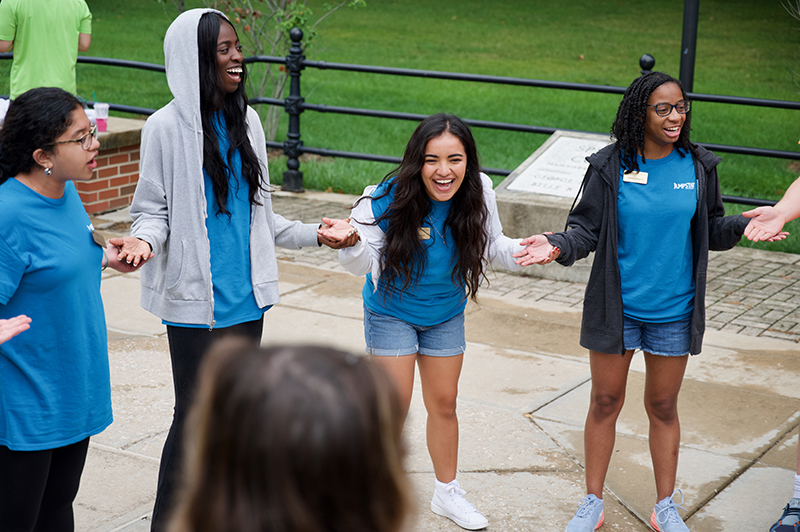 Students laughing