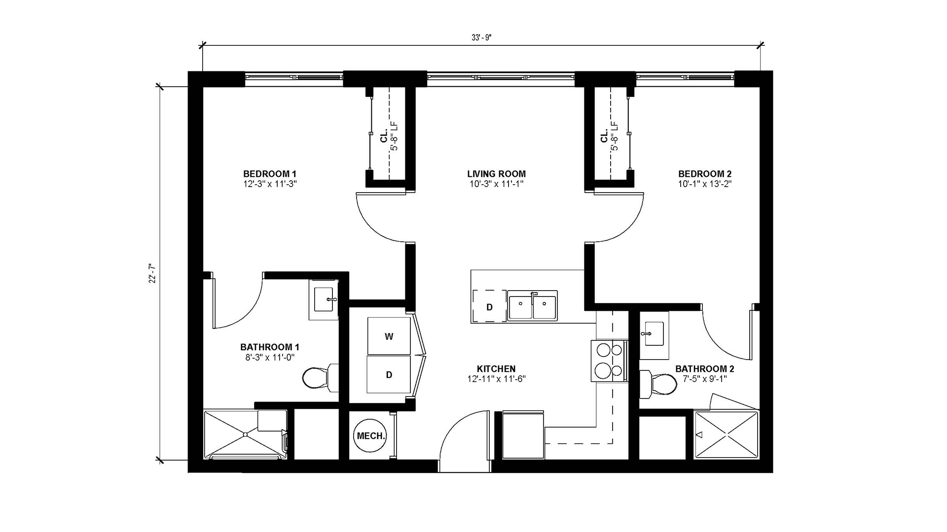 Floorplan layout of 2 Bedroom - C2