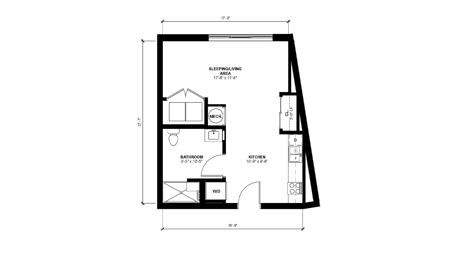 Floorplan layout of Studio A3