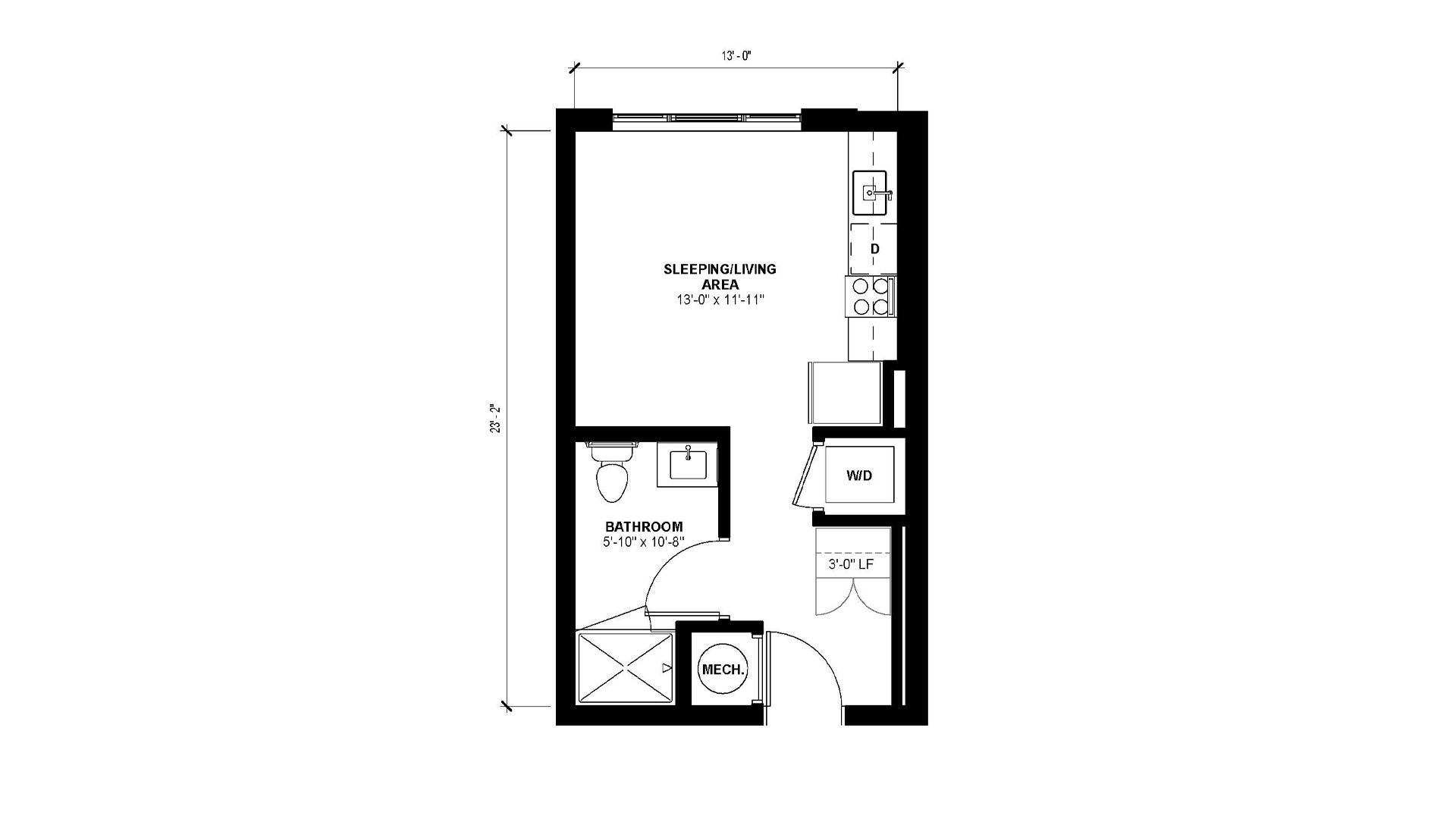 Floorplan layout of Studio A4.2