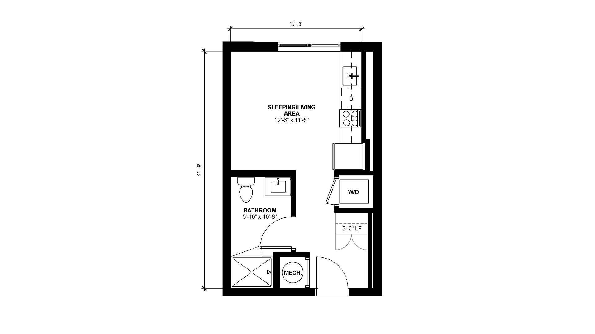 Floorplan layout of Studio A5.1