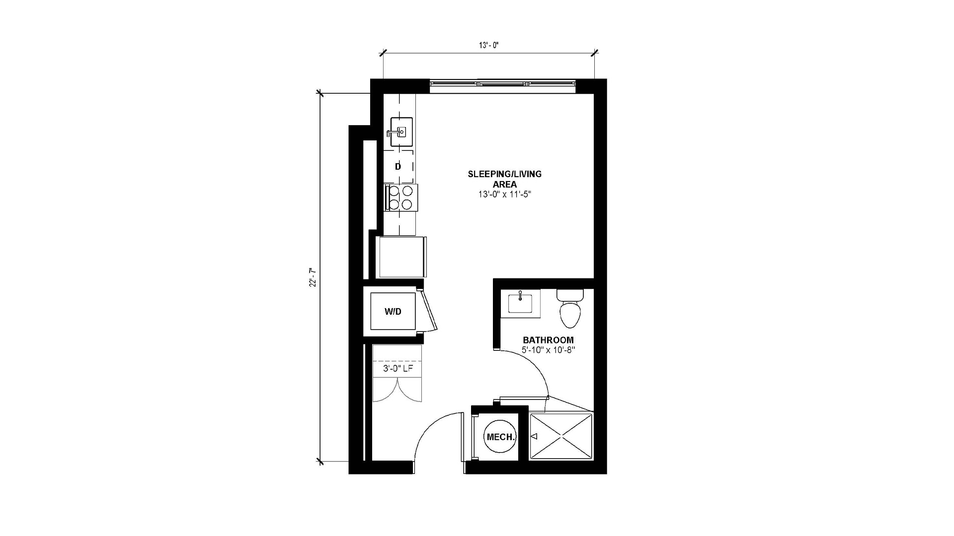 Floorplan layout of Studio A5.2