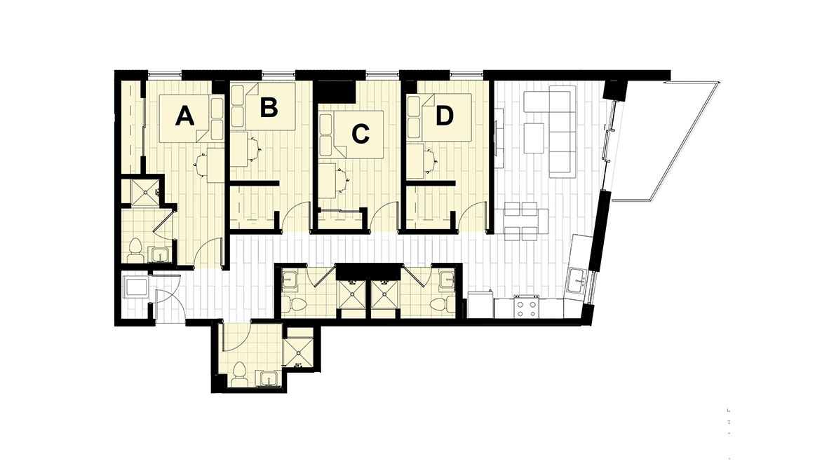 4 Bedroom 4 Bath - Floor Plan B Example