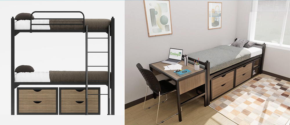 Twin size bed for double-occupancy rooms in 3rd and west. 